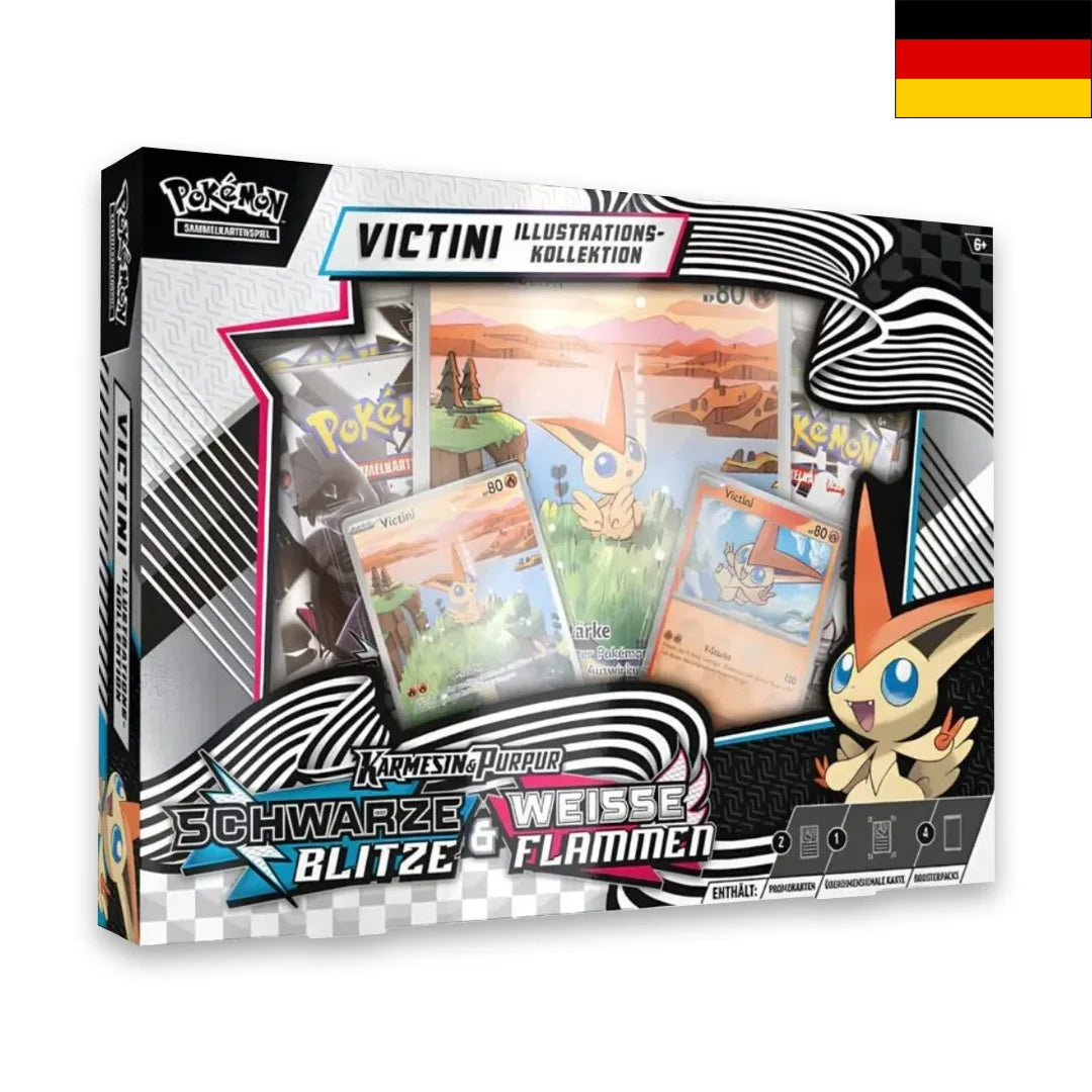 Schwarze Blitze & Weiße Flammen - Victini Illustrations Kollektion (DE)