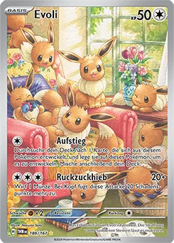 Evoli (188/167) aus Pokémon - Maskerade im Zwielicht - möglicher Top-Hit aus Glurak-ex Super Premium Kollektion (DE)
