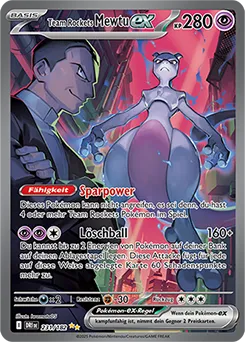 Team Rockets Mewtu-ex (231/182) aus Pokémon - Ewige Rivalen - möglicher Top-Hit aus Briduradon ex Kollektion (DE)