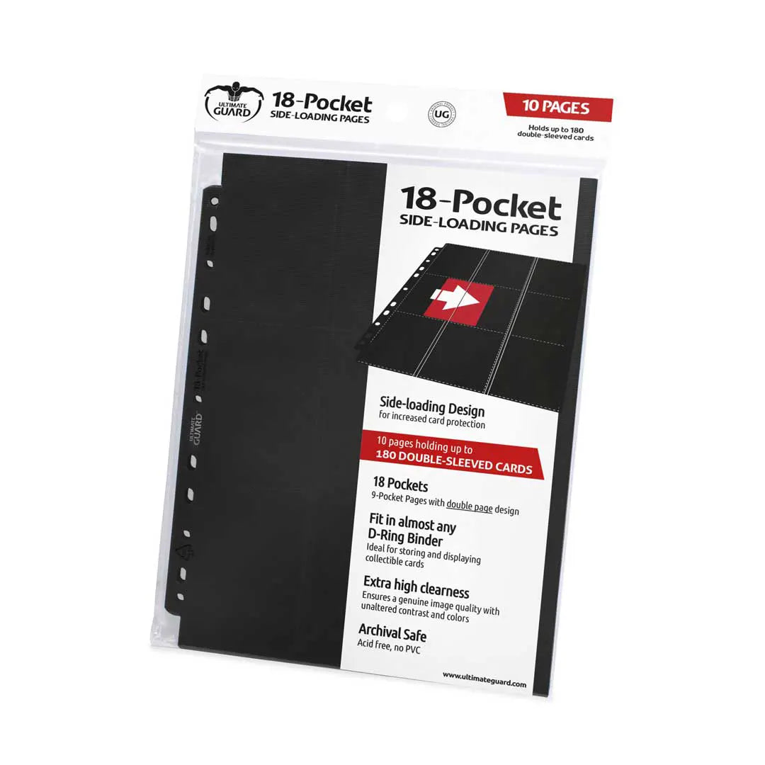 Ultimate Guard - 18-Pocket Pages Side-Loading Schwarz (10 Stück) - Stunning Cards